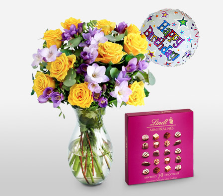 Surprise Gift Set <Br><span>Mixed Flowers + Balloons + Chocolates</span>