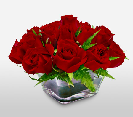 Royal Magic - 20 Red Roses-Red,Roses,Vase,Anniversary,Fillers