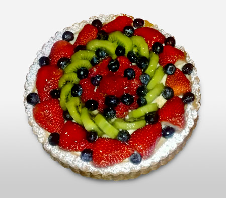 Mixed Fruit Punch Cake - 35oz/1kg-Cake,Birthday,Kiwis,Berries,Cream