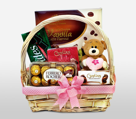 Chocolate Gift Basket - Gourmet Baskets Online | International Delivery  Available to Singapore - Flora2000
