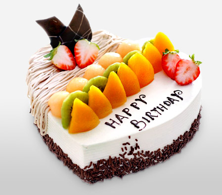 Birthday Fruit Chocolate Cake - 44oz/1.2kg