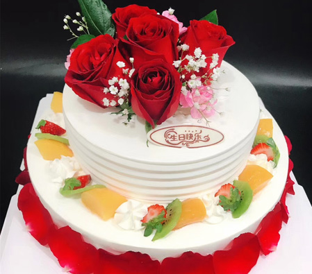 Two Layer Fruit Cake - 6+8 Inches
