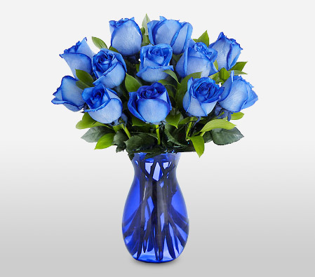 Premium Blue Hues Rose Bouquet