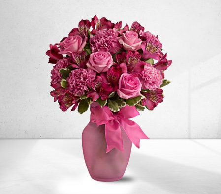 Elegant Pink Blossoms in Vase
