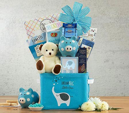 Pampered Boy Blue Gift Basket