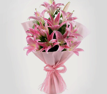 Oriental Pink Lilies