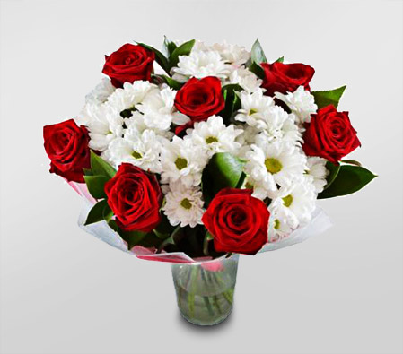 Cloud of Love - Red and White Bouquet