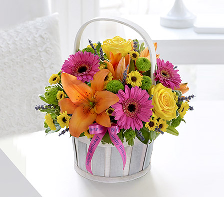 Love You Basket - Mixed Flowers