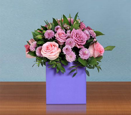 Purple and Pink - Arrangement in Box