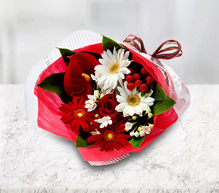Xmas Bouquet - Red and White