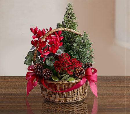 Merry Fir and Florals Basket