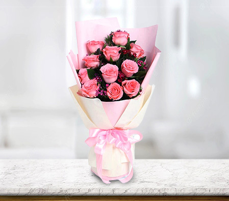 Pink Blooms - 12 Roses