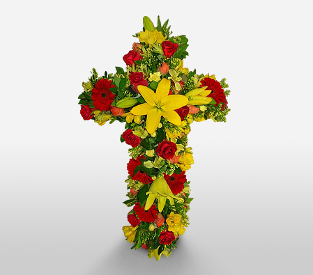Sympathy Cross-Wreath,Sympathy