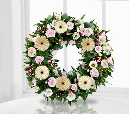 Eternal Peace White Wreath-Wreath,Sympathy