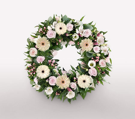 Eternal Peace White Wreath-Wreath,Sympathy