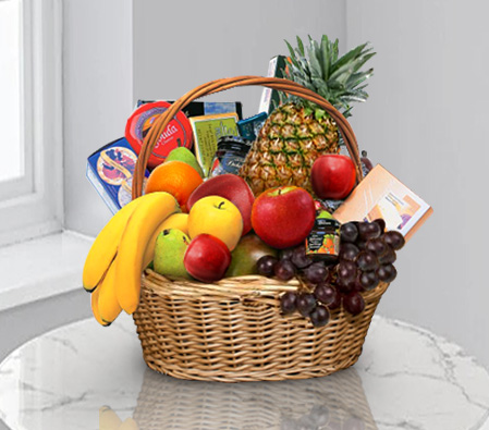 Seasons Salute - Fruit & Gourmet Basket-Chocolate,Fruit,Gourmet,Basket,Hamper