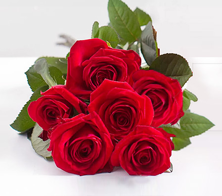 Royal Thai - Bouquet of 6 Roses-Red,Rose,Bouquet