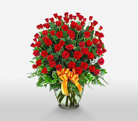 60 Red Roses-Red,Rose,Arrangement