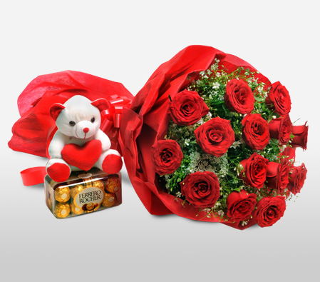 Red Rose Combo <br> <span>Flowers + Chocolates + Teddy</span>