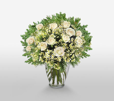 Spring Radiance Arrangement-White,Rose,Bouquet