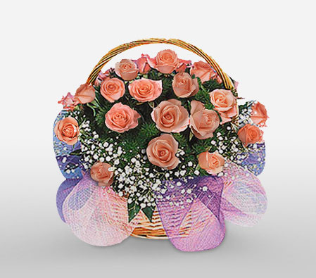 Eef Enchantment-Pink,Rose,Arrangement,Basket