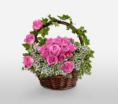 MOMentous-Pink,Rose,Arrangement,Basket