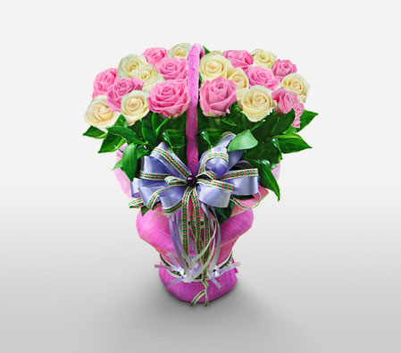 Great Wall Of Luxury-Pink,White,Rose,Bouquet