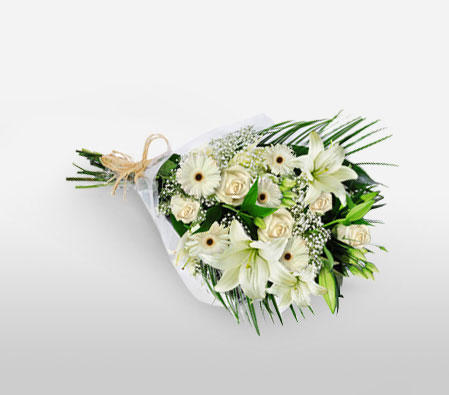 White Truffles-White,Chrysanthemum,Lily,Bouquet