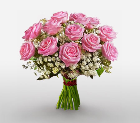 Alluring Dozen Pink Roses