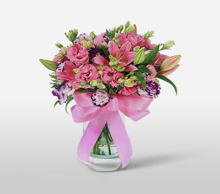 Oriental Mantra-Pink,Carnation,Lily,Mixed Flower,Rose,Arrangement
