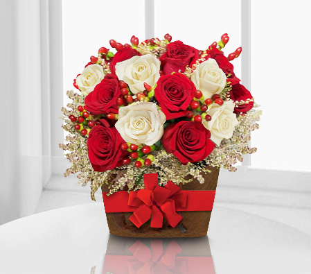 Happy You-Red,White,Rose,Arrangement