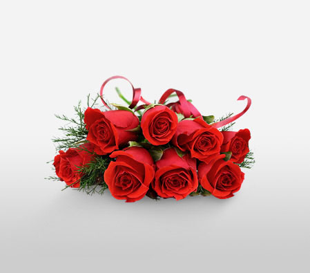 8 Red Rubies-Red,Rose,Bouquet