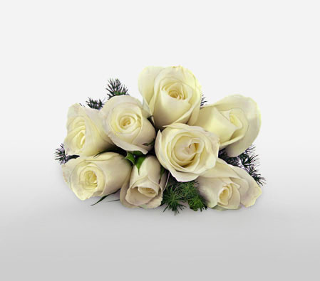 Poesia En Rosa - 8 White Roses-White,Rose,Bouquet