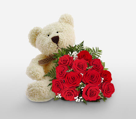 Sweet Everythings-Red,Rose,Teddy,Bouquet