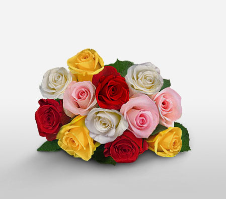 Grand Guadalajara-Mixed,Pink,Red,White,Yellow,Rose,Bouquet