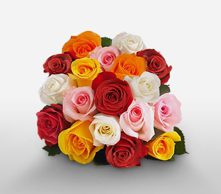 Mazatlan Carnival-Mixed,Pink,Red,White,Yellow,Rose,Bouquet