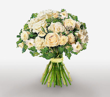 Pearl Gold-White,Carnation,Rose,Bouquet