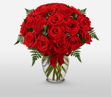 Two Dozen Red Roses-Red,Rose,Bouquet