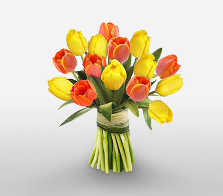 Reveal-Orange,Yellow,Tulip,Bouquet