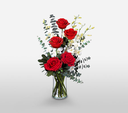 Je Taime Paris-Red,White,Orchid,Rose,Arrangement