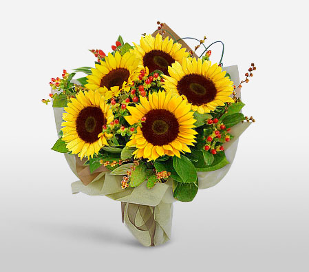 Sunny Dazzle-Yellow,SunFlower,Bouquet