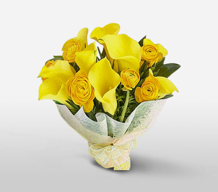 Royal Touch-Yellow,Lily,Rose,Bouquet