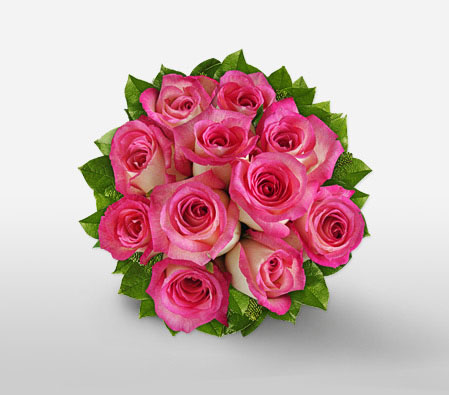 Royal Beauty-Green,Pink,Rose,Bouquet