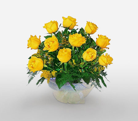 Golden Endeavour-Green,Yellow,Rose,Bouquet